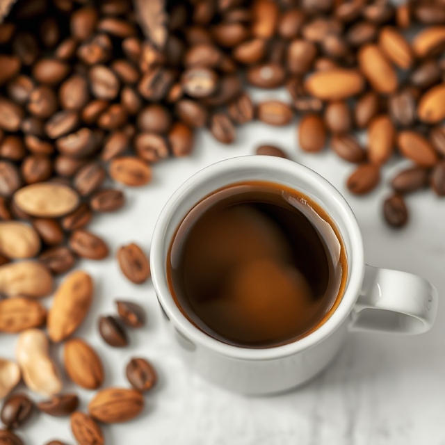 Nutty coffee flavor from lightly roasted beans